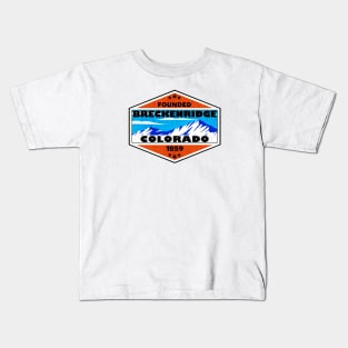 Skiing Breckenridge Colorado Ski Mountains Snowboarding Kids T-Shirt